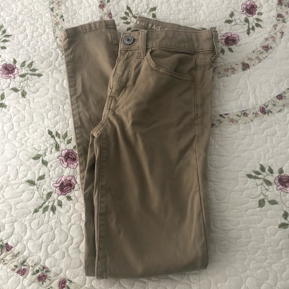 american eagle khaki skinny jeans